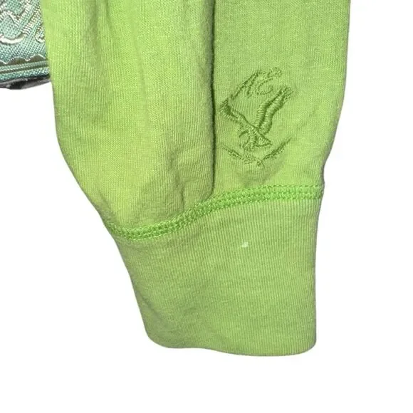 American Eagle Solid Green Women's Hoodie pockets cozy light weight 2000’s L - Picture 5 of 12